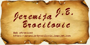 Jeremija Broćilović vizit kartica